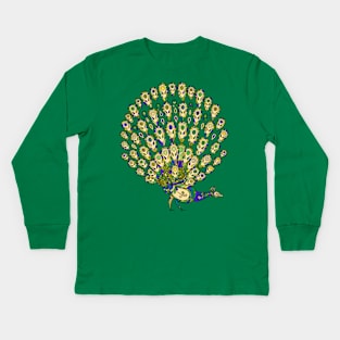 colorful peacock feather Kids Long Sleeve T-Shirt